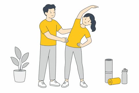 ストレッチ指導する
