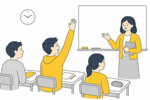 挙手する