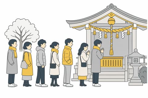 初詣する