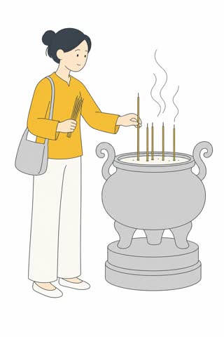 線香をあげる