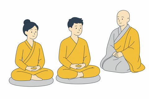 座禅する